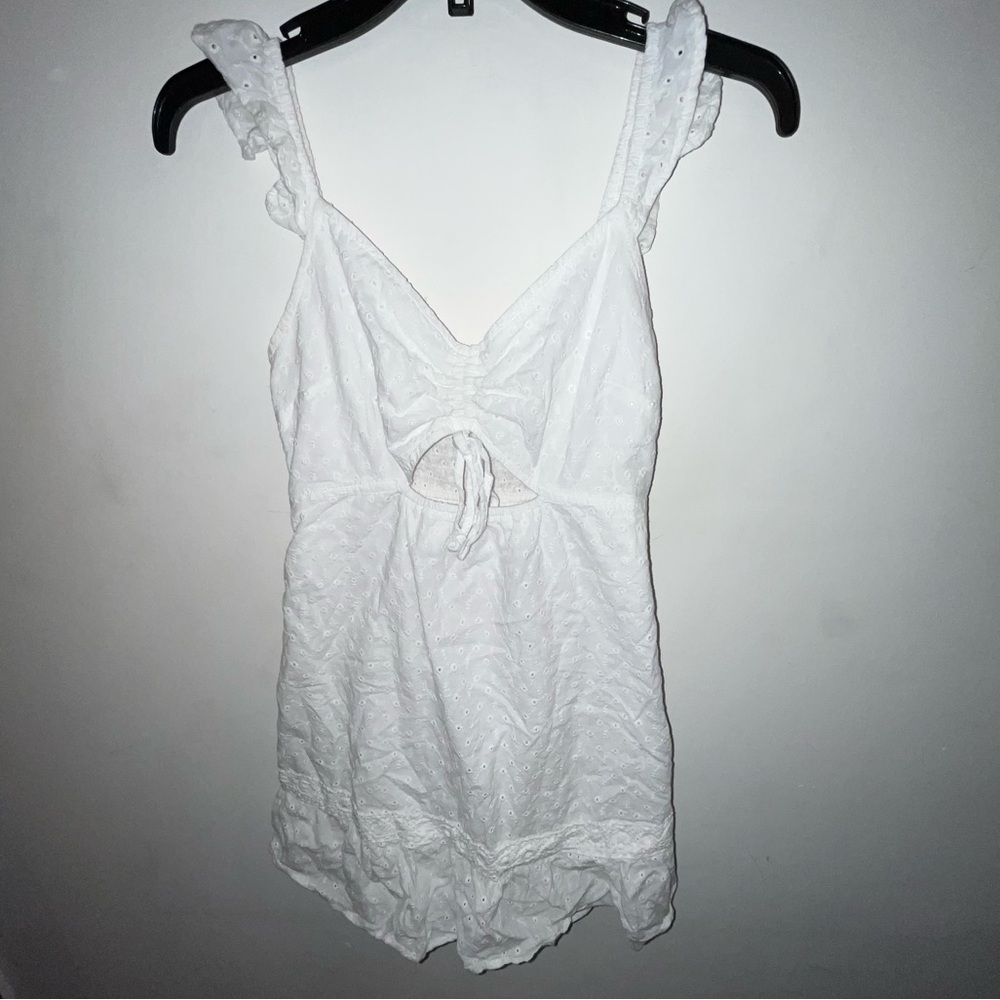 White Cutout short sleeved dress